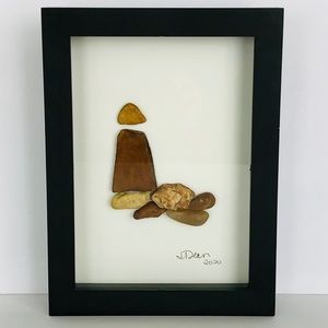 Sea pottery & pebble lighthouse minimalist decor